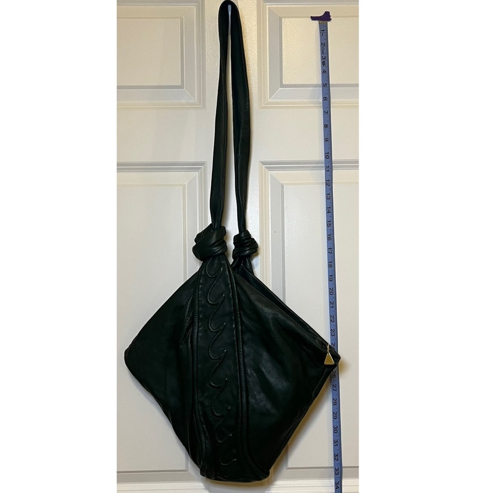 GUC Orphee Green Soft Leather Crossbody Bag with stitched Design on strap